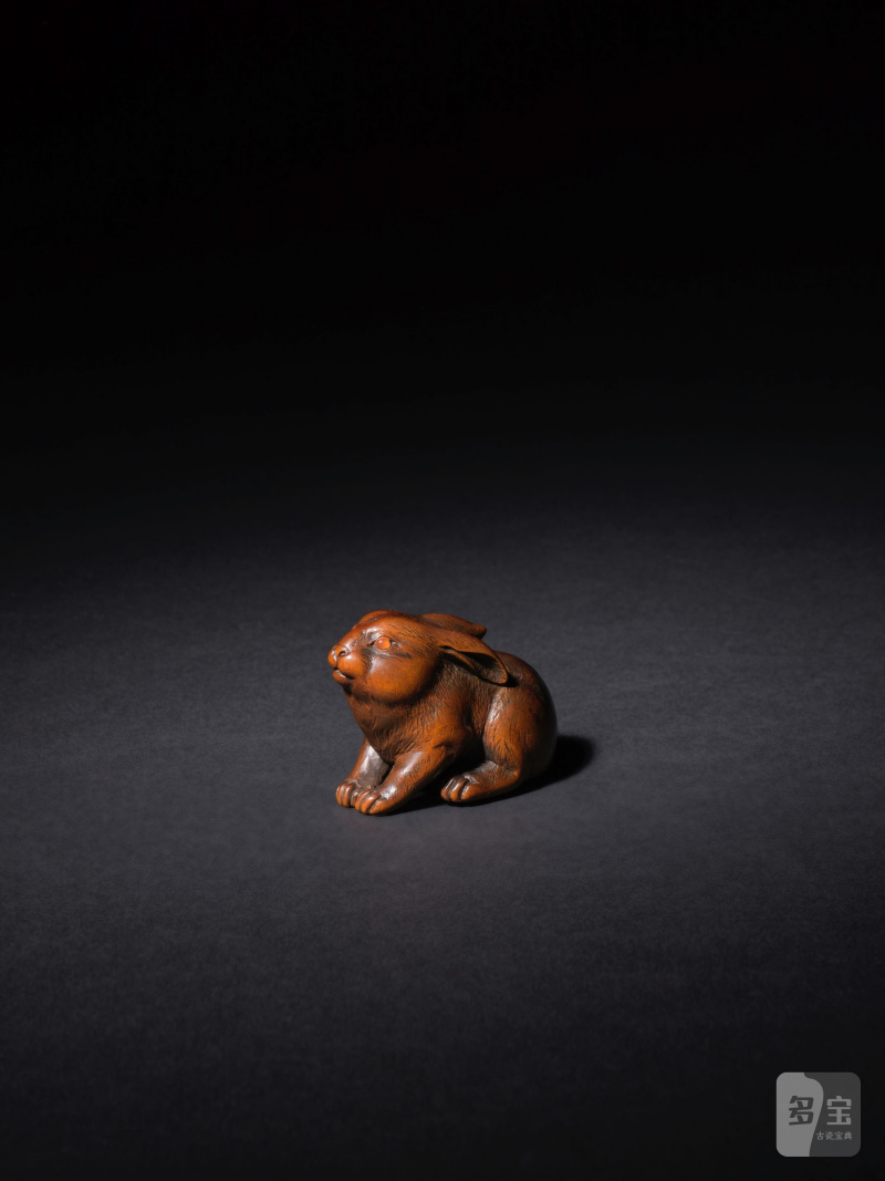 木彫根付 兎 銘「一山」 19世紀 | NETSUKE EN BOIS REPRÉSENTANT UN LIÈVRE - 图3
